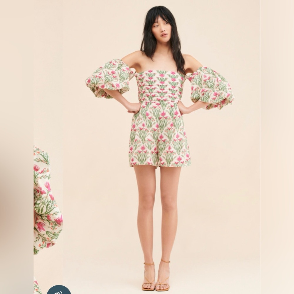 Anthropology Floral Off-Shoulder Romper